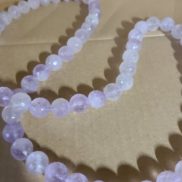 Heavy Lavender Amethyst Purple Beaded Long Necklace - Picture 3 of 4